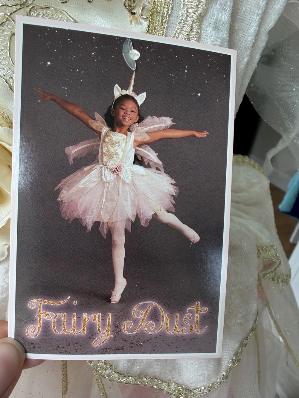 Girl’s Halloween Pink & Ivory Delicate Fairy Dress Costume